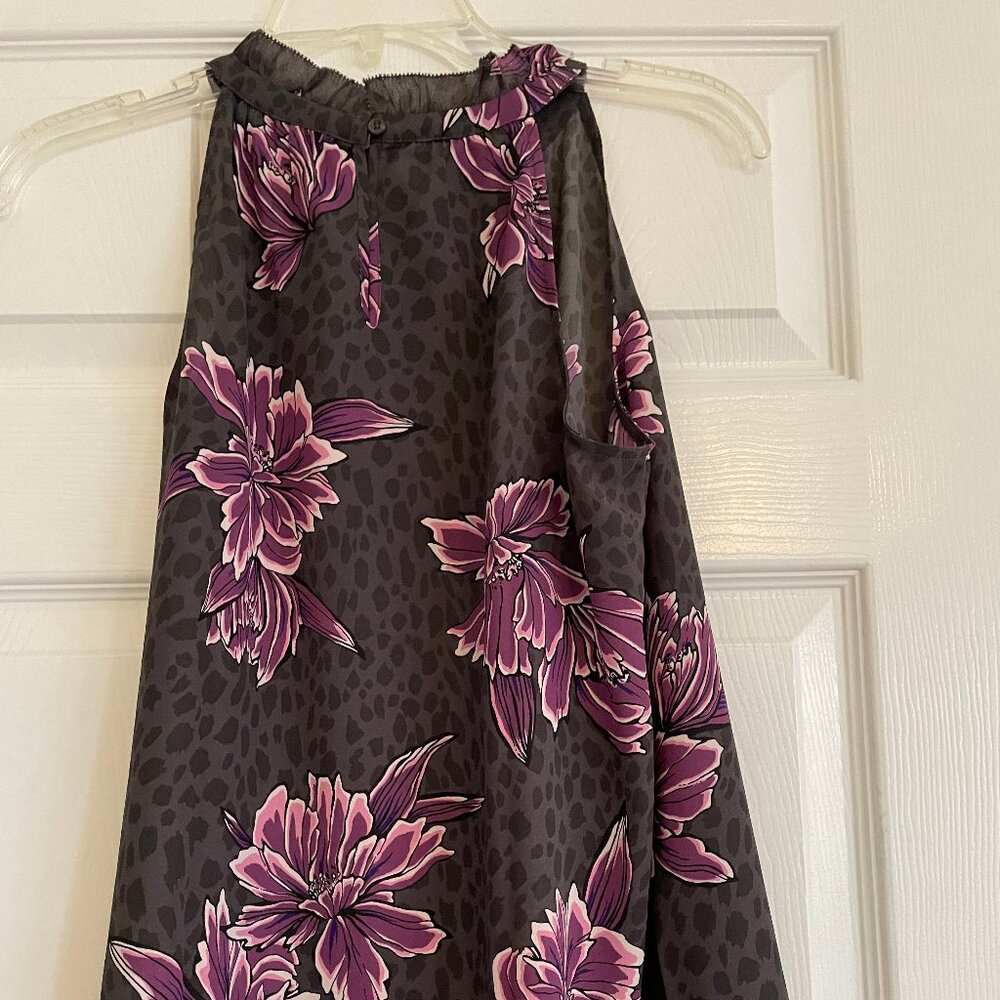 Kohls Apt 9 Sleeveless Floral Blouse Gray and Pink Sz Small